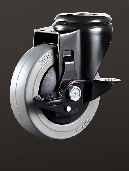 孔頂邊刹（shā）橡膠腳輪