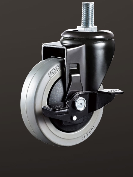 絲杆邊刹橡膠腳輪