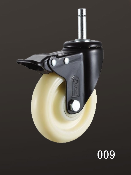 光（guāng）杆雙刹尼龍腳輪