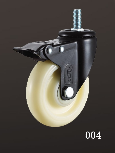 絲杆雙刹尼龍腳輪