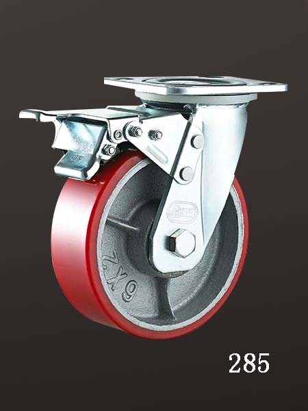 帶刹車鐵芯腳輪,平底雙刹（lron Core PU）輪