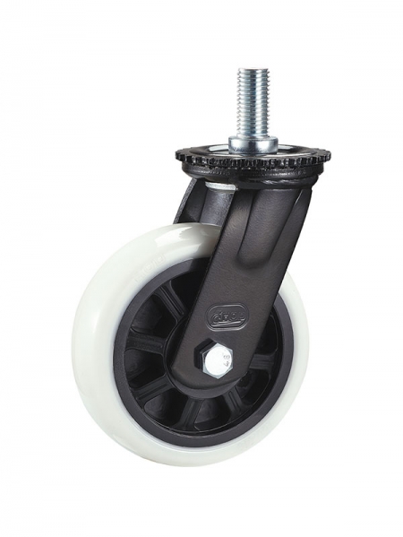 72係列-4寸絲杆活動雙軸承耐磨白色TPE輪(黑漆（qī）)