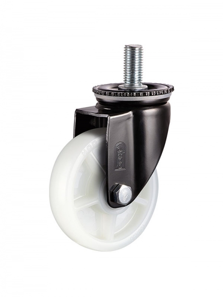 62係列（liè）-3寸絲杆活動雙軸承原色一次成型（xíng）改性聚丙烯YUPA輪(黑漆（qī）M1635)