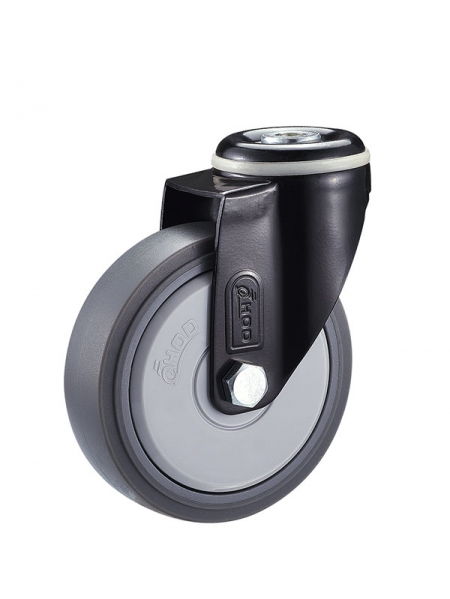 41係列-2.5寸孔頂活動（dòng）單軸承灰色TPR輪（lún）(黑（hēi）漆)