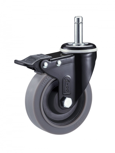 40係（xì）列-2.5寸光（guāng）杆雙刹特爾靈灰（huī）色（sè）TPR輪(黑漆)