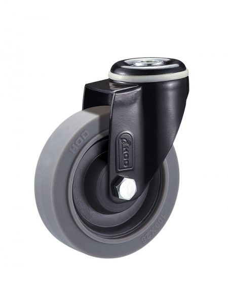 40係列-2.5寸孔頂（dǐng）活動特爾靈灰（huī）色TPR輪(黑漆)