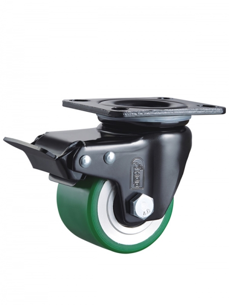 肥仔腳輪 - PU326 平底單刹