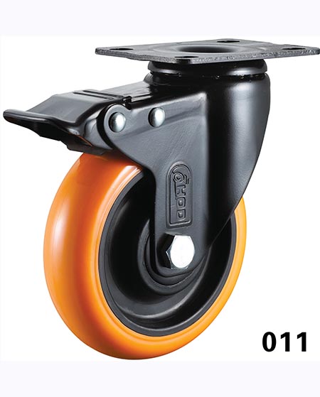 平底雙刹(shā)聚氨酯腳輪(lún) 平底雙刹聚氨酯腳輪