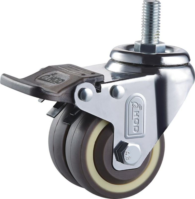 2.5寸帶刹車雙（shuāng）輪工業腳輪