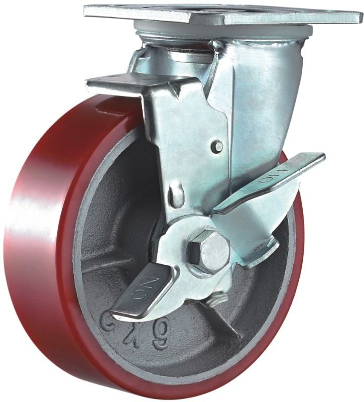 紅色平底（dǐ）8寸萬向腳輪（lún）